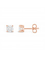 Classic 4 Claw Diamond Earrings in 18ct Rose Gold. Tdw 0.70ct